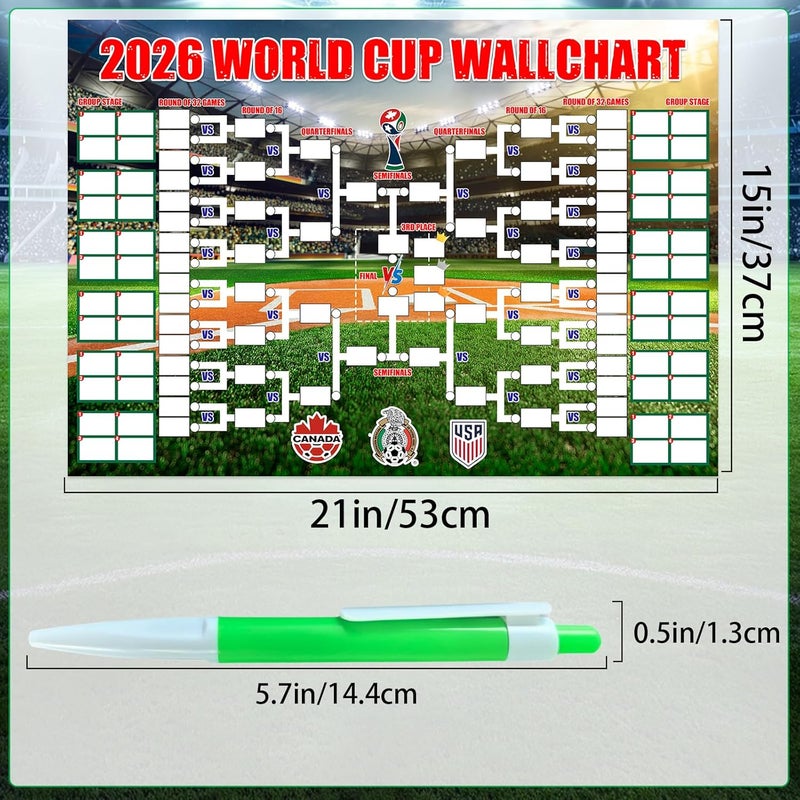Zeptrix World Cup 2026 Schedule Poster&Final Round 48-Team Collection Showcase,2-in-1 Double-Sided Functional Poster Football Merchandise Decorations,Soccer Match Decor Wall Chart,Soccer Fans Gifts 21x15In - Image 2